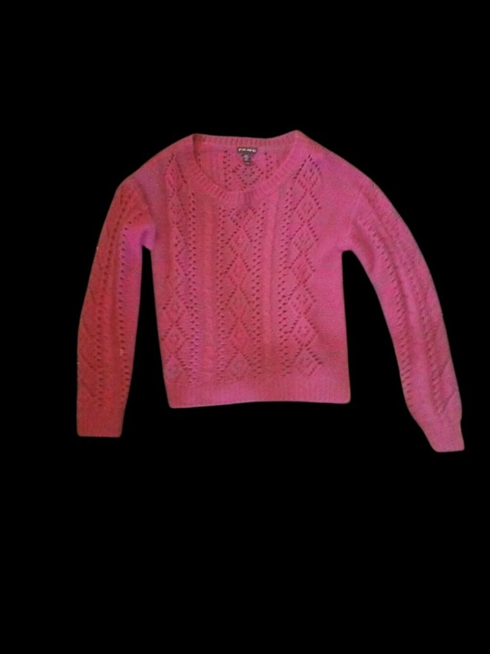 FANG pink open knit sweater